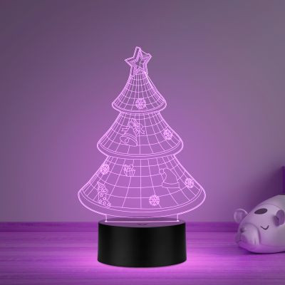 3D Illusion Christmas Tree Led Night lamp with multicolored Gift for Christmas